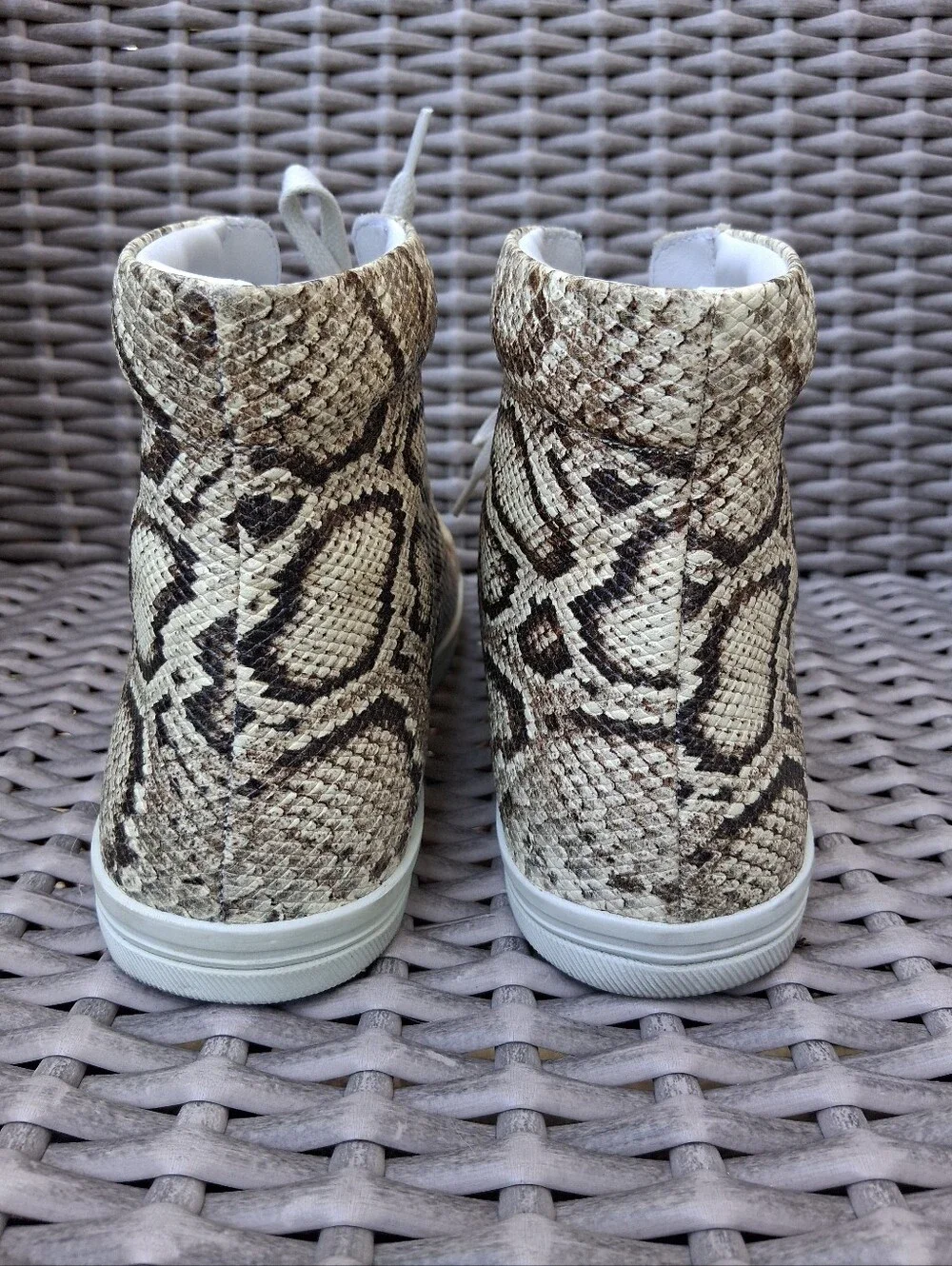 Freda Salvador High-Top Snake Print Sneakers - Neutral